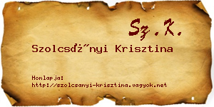 Szolcsányi Krisztina névjegykártya