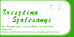 krisztina szolcsanyi business card